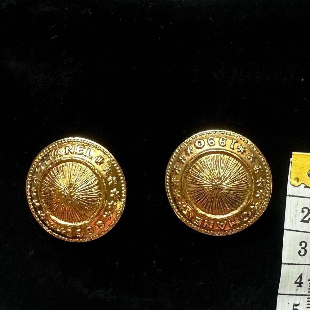 CHANEL Radiant Gold Button Pair